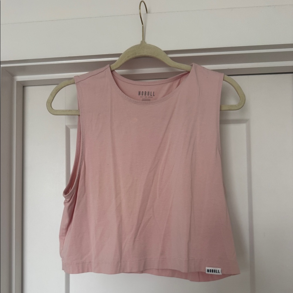 No bull baby pink cropped workout tank